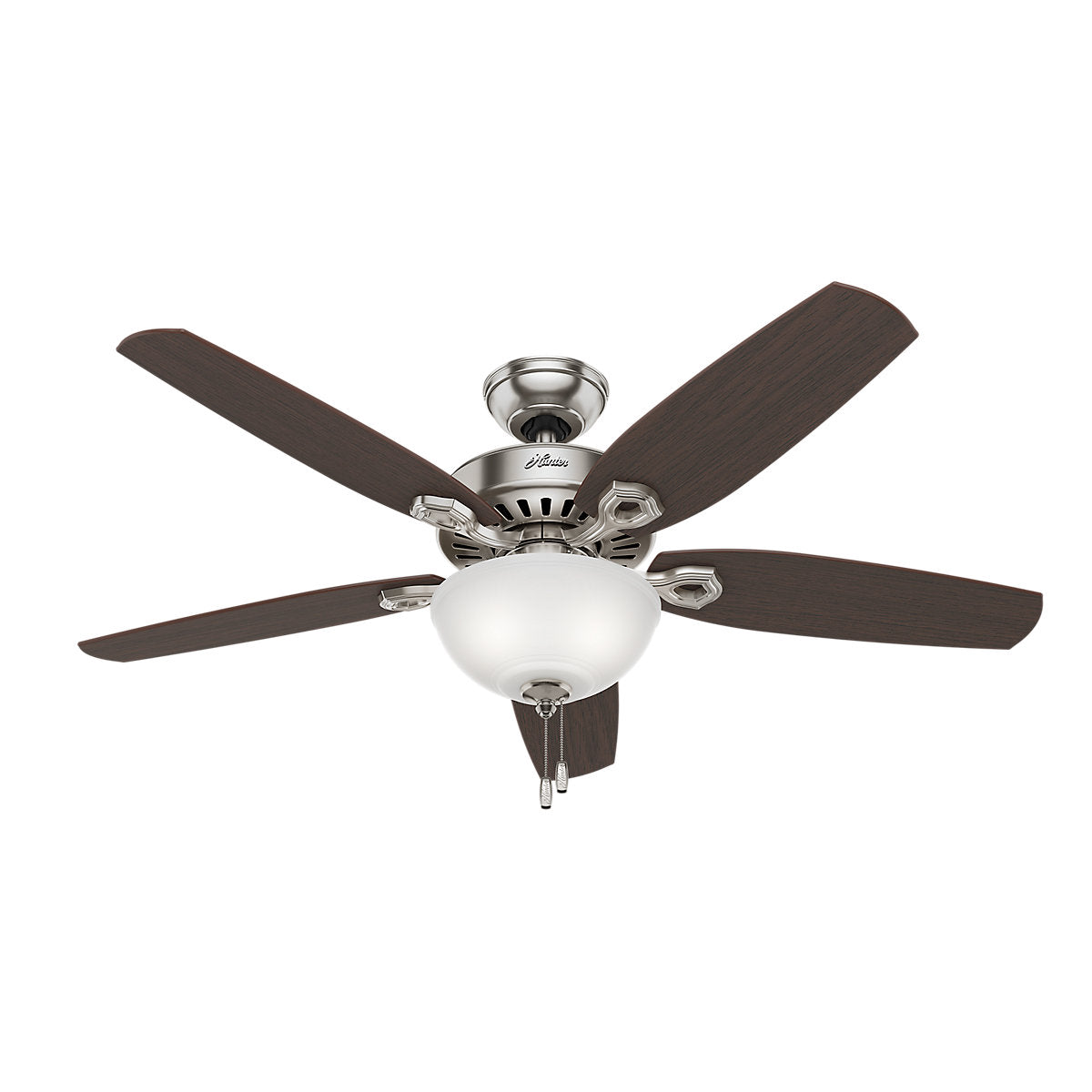 VENTILADOR DE TECHO BUILDER DELUXE NIQUEL 52" 2L E27 9W
