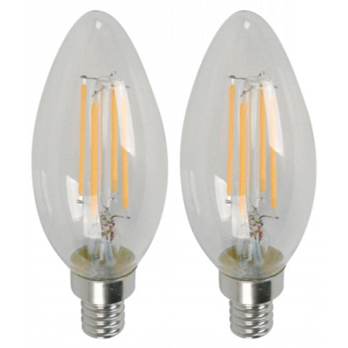 BOMBILLO LED FILAMENTO TORPEDO E12 4W 120V 2700K ATENUABLE 2 PIEZAS