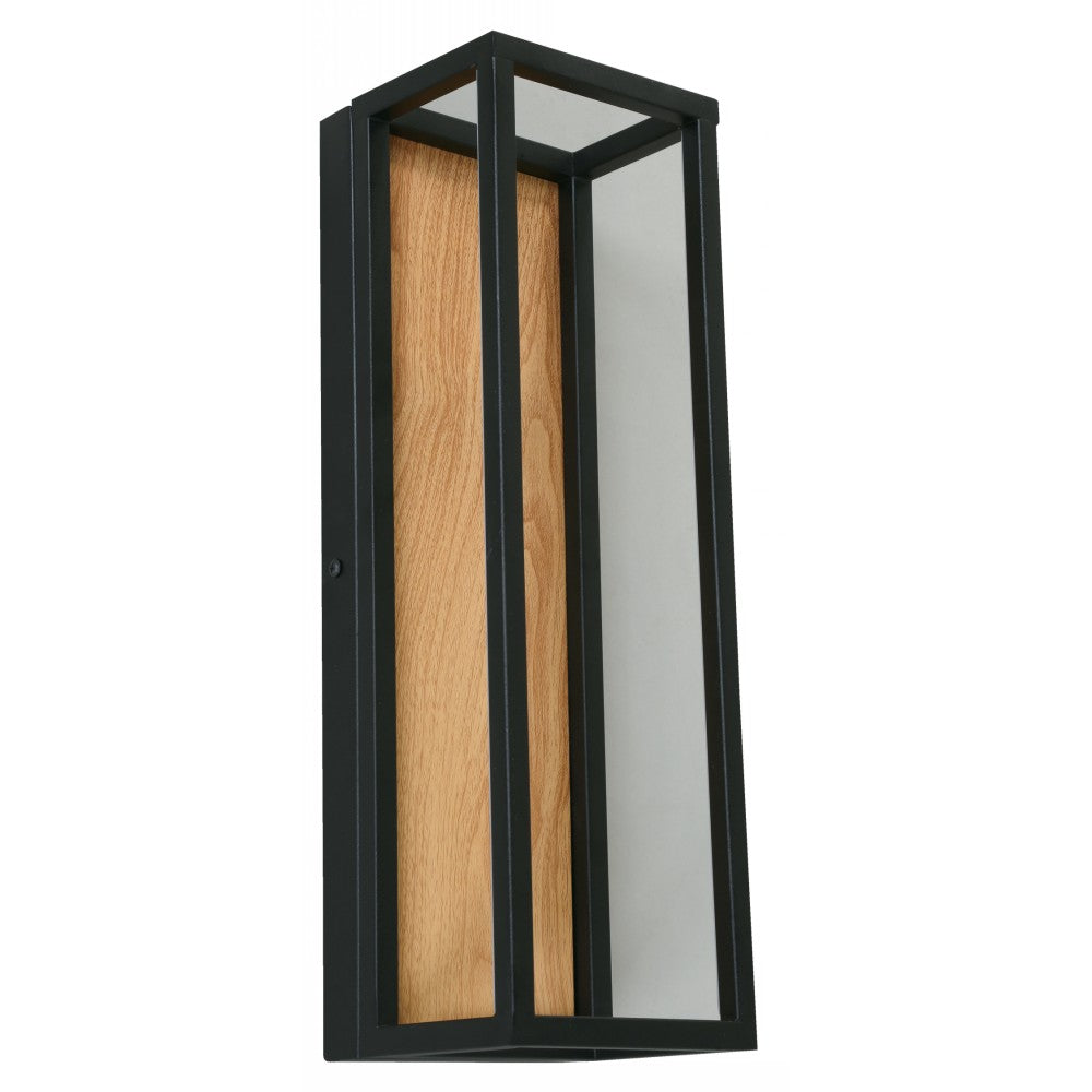 LAMP. LED EXTERIOR DE PARED ACAB. MADERA Y NEGRO 12W 100-240V 2700K