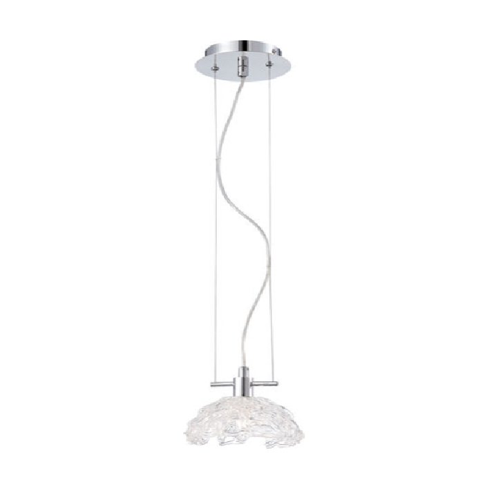 LAMP. COLGANTE CARAMICO CROMADO 1L G9 40W