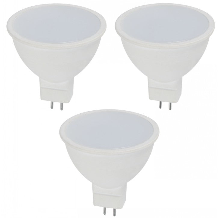 BOMBILLO LED MR16 G5.3 6W 85-265V 6000K 3 PIEZAS