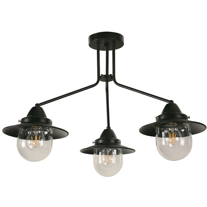 Lámpara Techo Negro 3L E27 40W