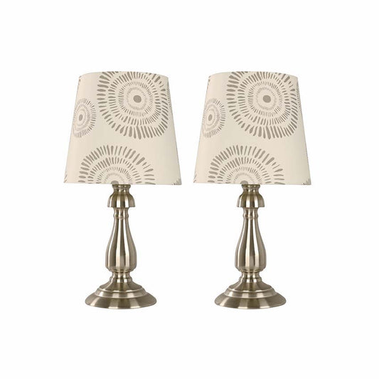 LAMP. MESA NÍQUEL SATINADO 1L E27 40W TOQUE (2 PIEZAS)