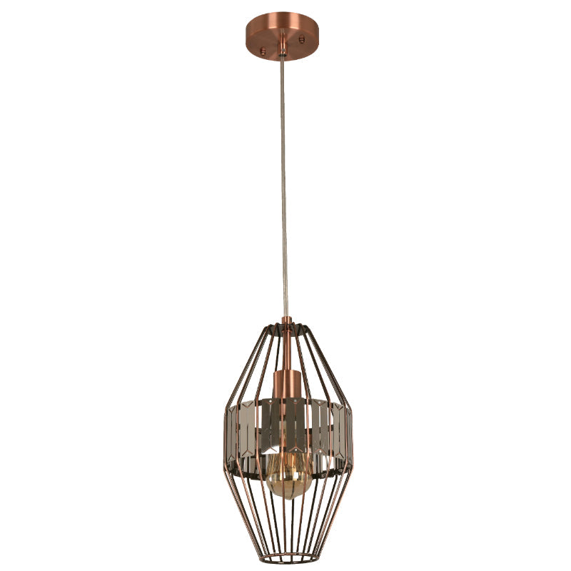 LAMP. COLGANTE COBRE ANTIGUO 1L E27 40W