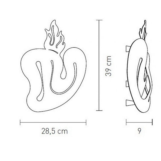 LAMP. LED PARED CUORE ROJO 8W 12V 2700K 600LM