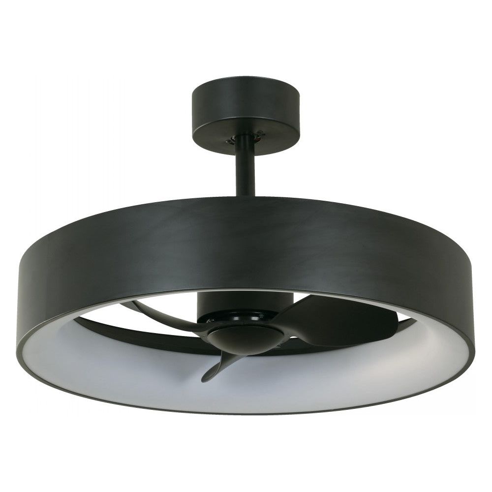 VENTILADOR LED DE TECHO 24" NEGRO DC 36W 3000/4000/6500K CCT C/R