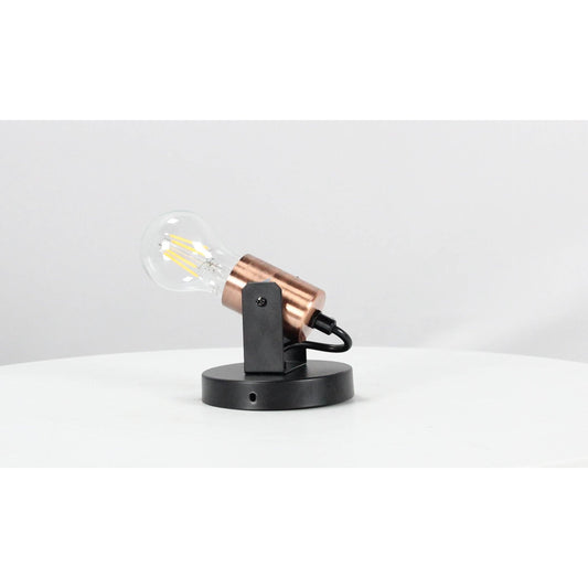 LAMP. PARED NEGRO+COBRE ANTIGUO 1L E27 60W