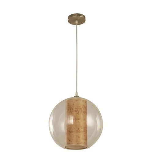 LAMP. COLGANTE NIQUEL SATINADO 1L E27 60W