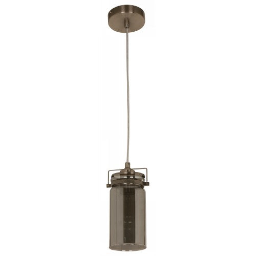 LAMP. COLGANTE NÍQUEL ANTIGUO 1L E26 40W