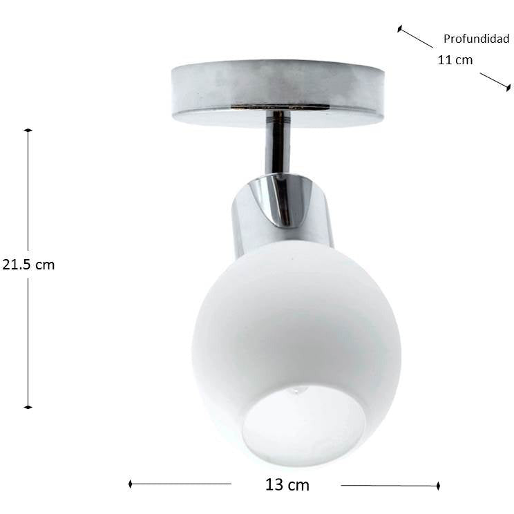 LAMP. APLIQUE DE PARED CROMO 1LUZ E27 60W N/B