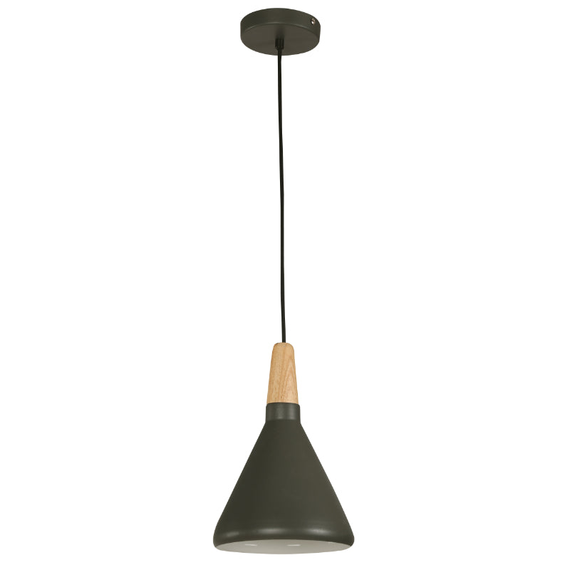 LAMP. COLGANTE GRIS 1L E27 60W