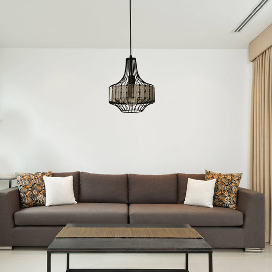 LAMP. COLGANTE NEGRO 1L E27 40W