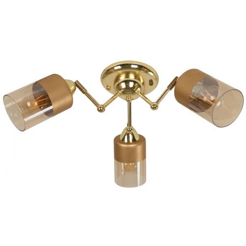 Lámpara Techo Bronce Pulido 3L E27 40W