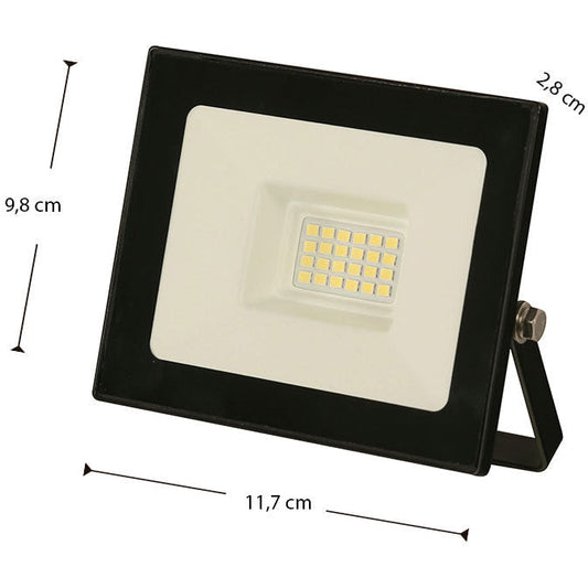 LAMP. LED EXT. REFLECTORA NEGRO 1L 20W 100-265V 6000K