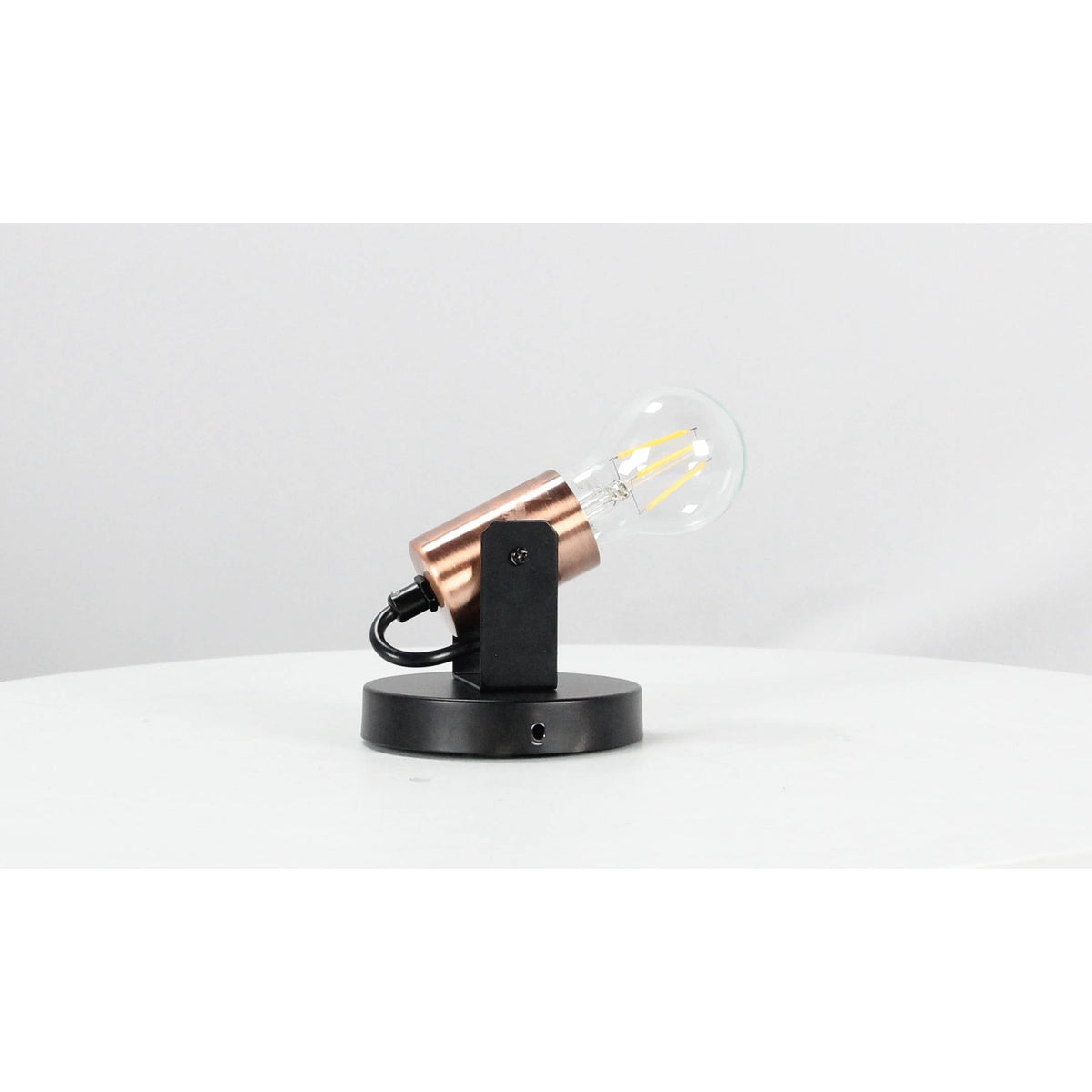 LAMP. PARED NEGRO+COBRE ANTIGUO 1L E27 60W