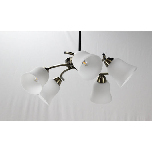 LAMP. TECHO BRONCE ANTIGUO 5L E27 40W