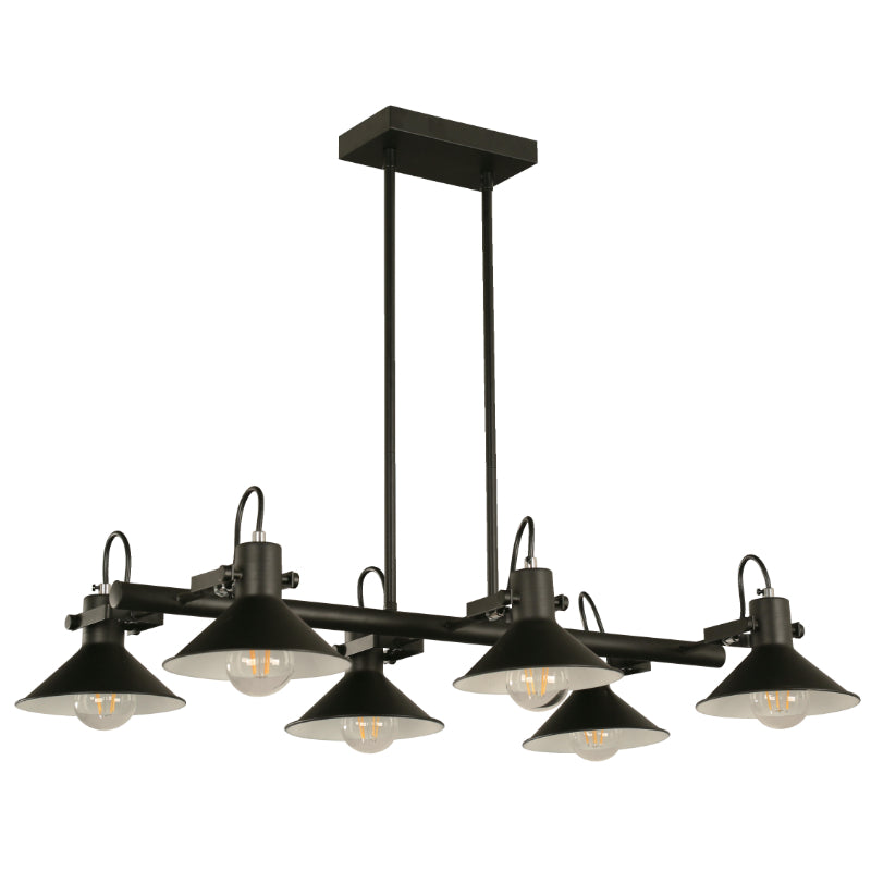 Lámpara Colgante Negro 6L E27 60W