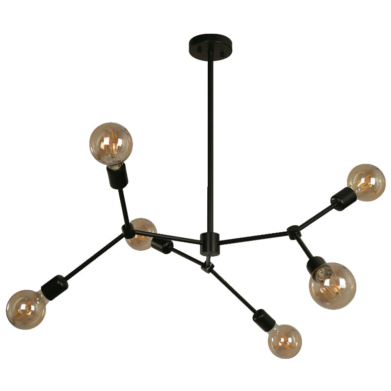 LAMP. COLGANTE NEGRO 6L E27 12W
