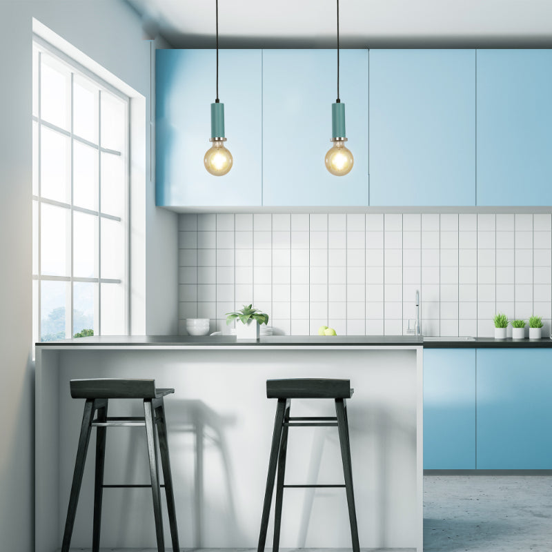 LAMP. COLGANTE AZUL 1L E27 40W