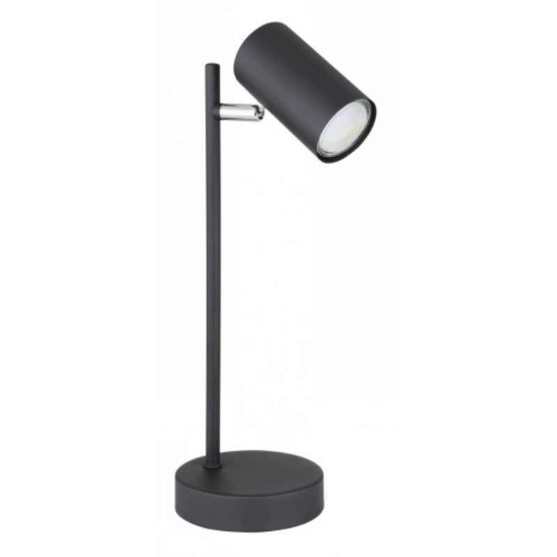 LAMP. MESA NEGRO Y CROMADO 1L GU10 7W