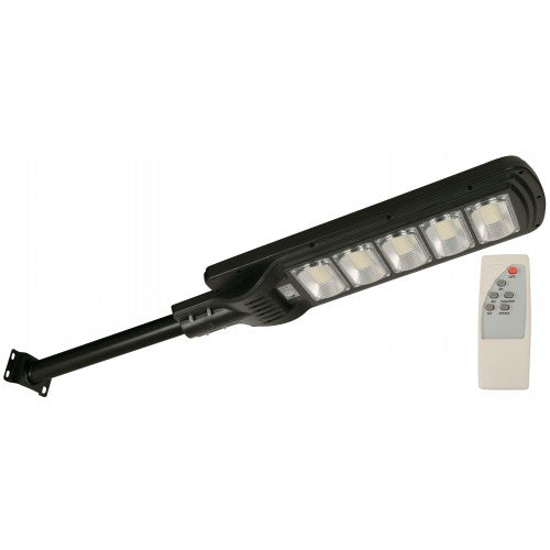 LAMP. LED EXT. SOLAR CALLE NEGRO 1L 250W 3.2V 6500K (CON CONTROL REMOTO, SENSOR DE MOVIMIENTO)
