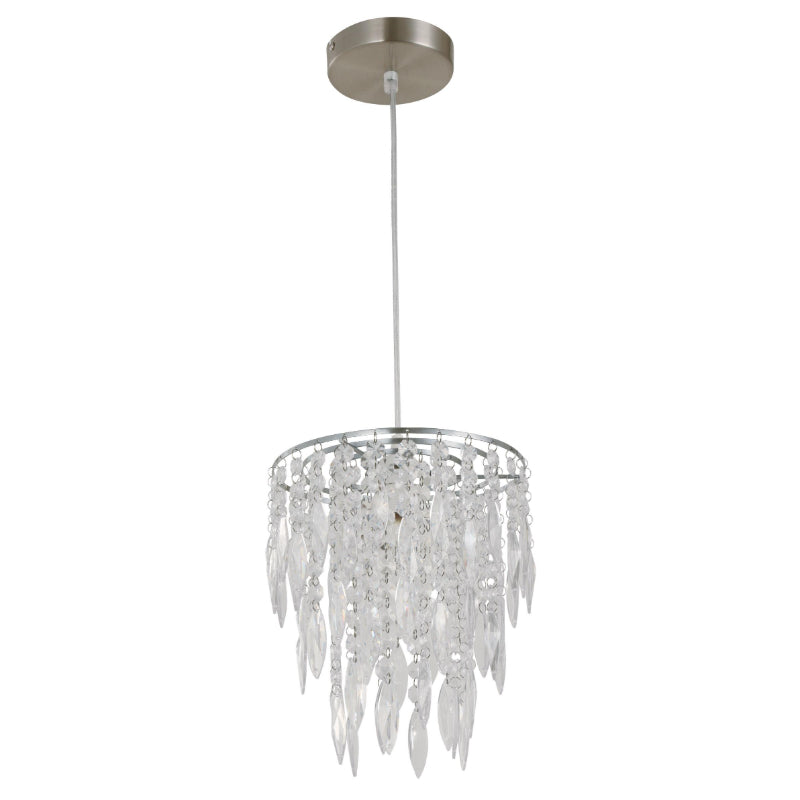 LAMP. COLGANTE NÍQUEL SATINADO 1L E27 40W