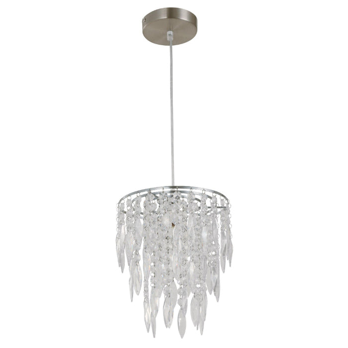 LAMP. COLGANTE NÍQUEL SATINADO 1L E27 40W