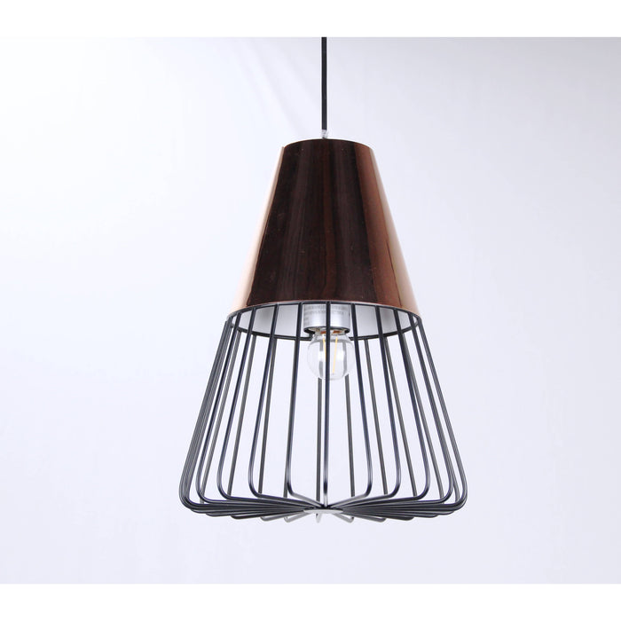LAMP. COLGANTE COBRE 1L E27 60W