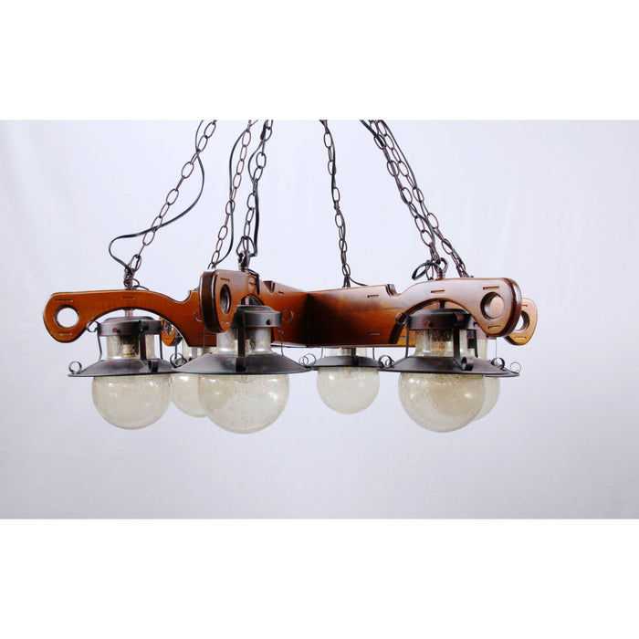 LAMP. COLGANTE MADERA 6L E27 60W