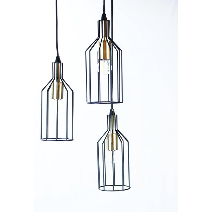 LAMP. COLGANTE NEGRO 3L E27 60W
