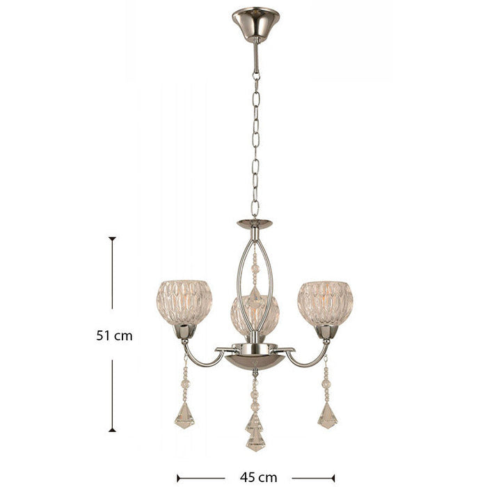 LAMP. TECHO CROMO 3L E14 40W