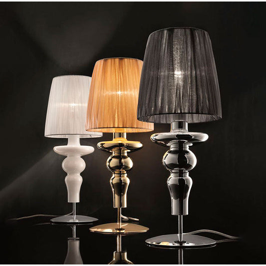 LAMP. MESA GADORA ORO Y CROMO 1L E14 42W