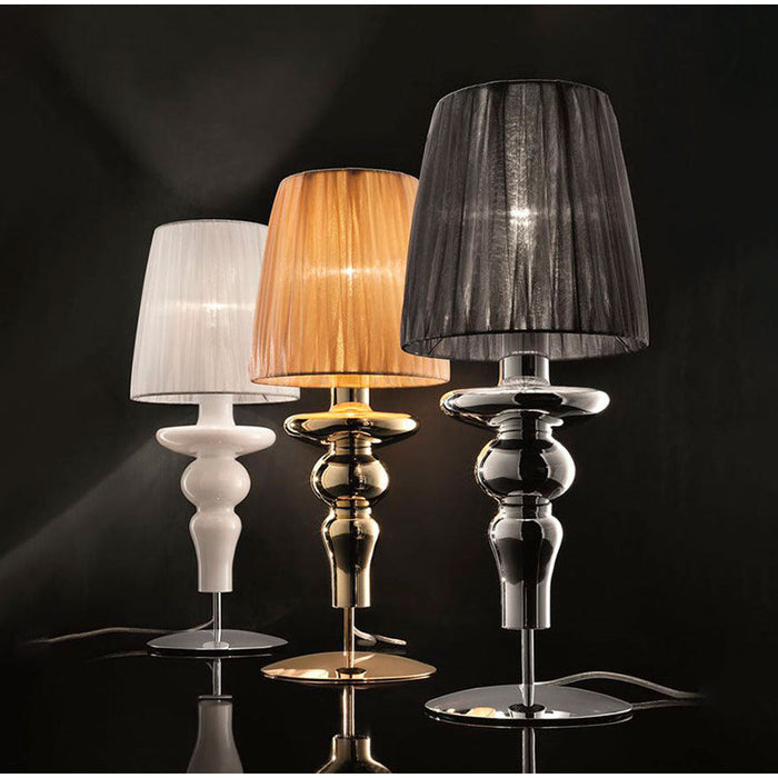 LAMP. MESA GADORA ORO Y CROMO 1L E14 42W