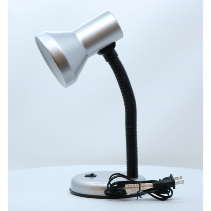 LAMP. ESCRITORIO PLATEADO Y NEGRO 1L E27 40W