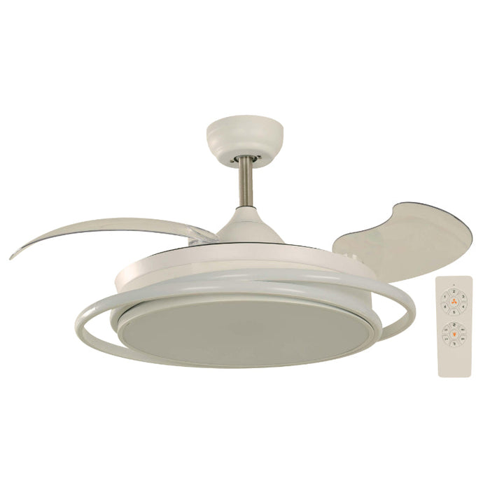 VENTILADOR LED DE TECHO 42"BLANCO 36W 3000/4000/5700K DC (ASPAS PLEGABLES)