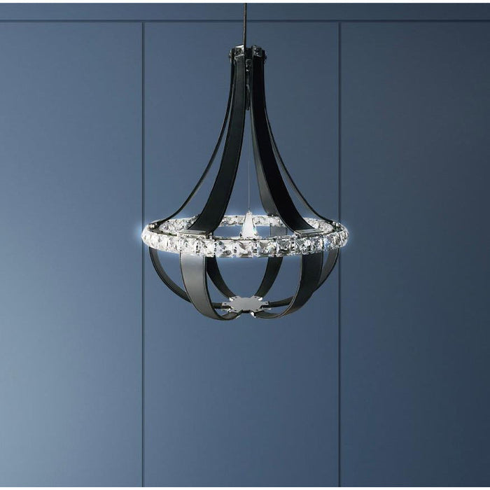 LAMP. LED COLGANTE CRISTAL EMPIRE NEGRO 12L 3.4