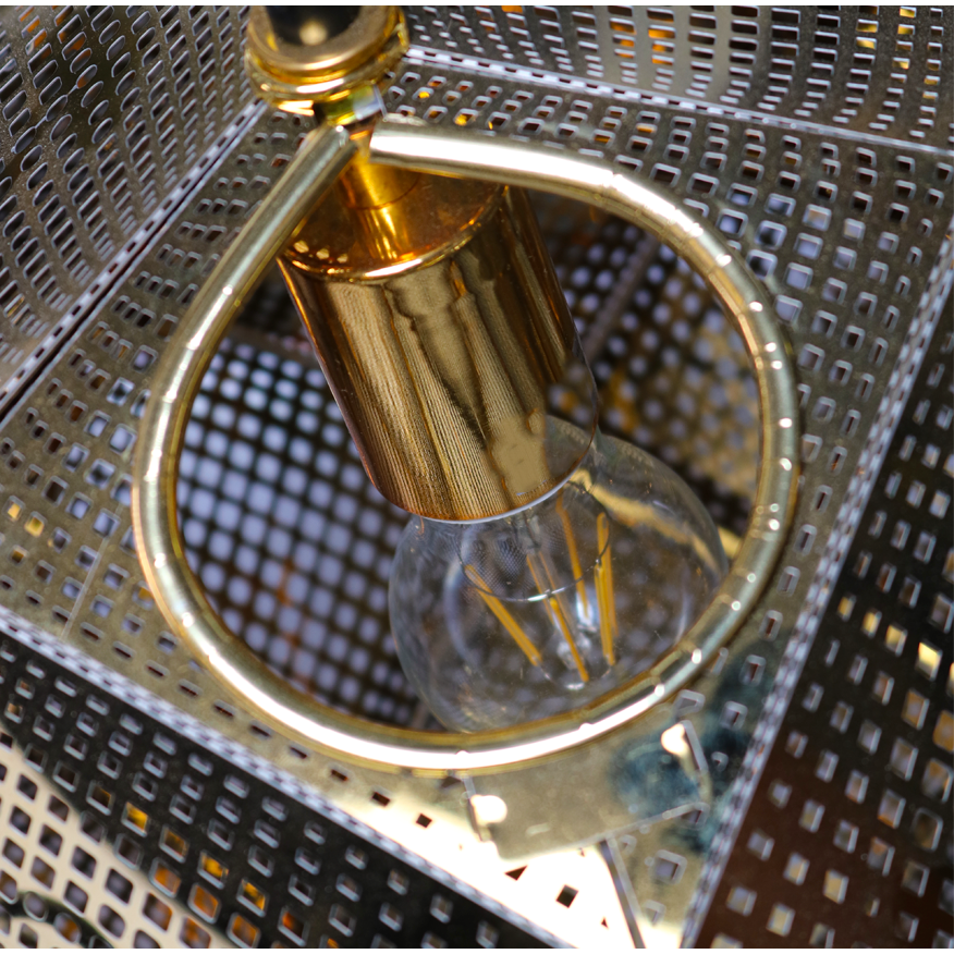 LAMP. TECHO DORADO Y NEGRO 1L E27 60W