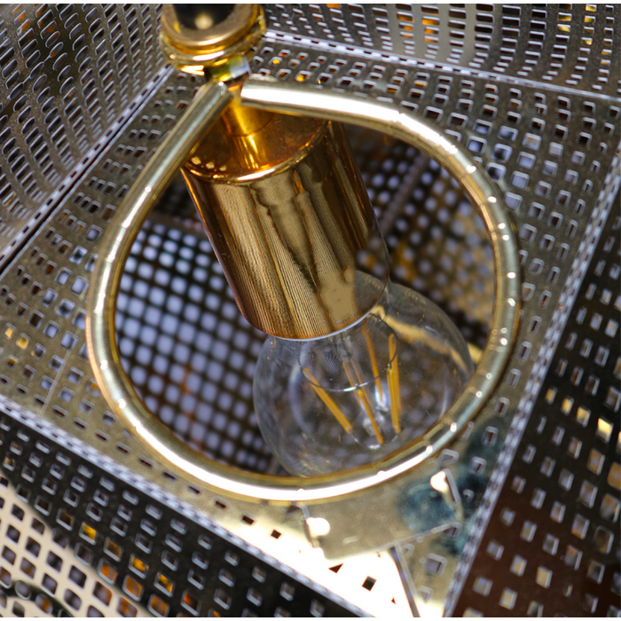 LAMP. TECHO DORADO Y NEGRO 1L E27 60W