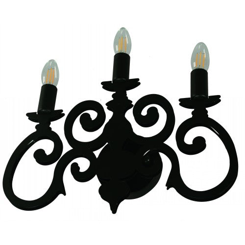 Lámpara Pared Negro 3L E14 40W