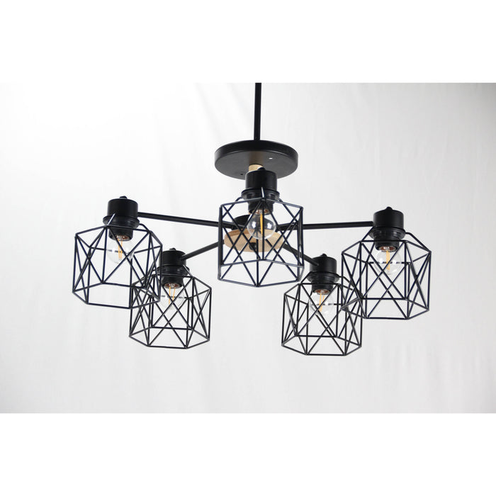 Lámpara Techo Negro 5L E27 40W