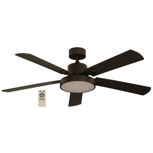 Ventilador Led De Techo 54" Chocolate 1L 18W 3000K Con Control Remoto (Dc Motor)