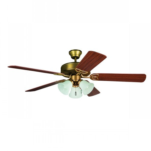 VENTILADOR TECHO BUILDER DELUXE BRONCE PULIDO 52" 3L E12 60W
