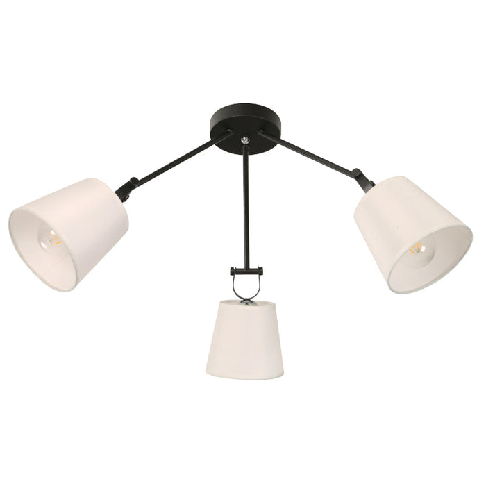 Lámpara Techo Negro 3L E27 10W