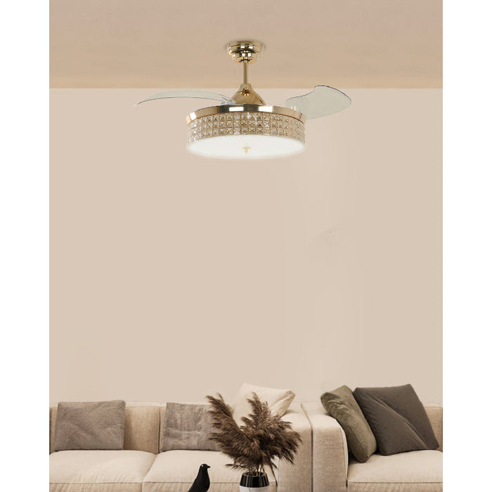VENTILADOR LED DE TECHO 42" DC 36W 2700K/3500K/5000K ASPAS PLEGABLES