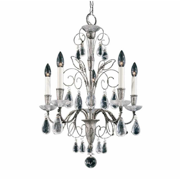 LAMP. COLGANTE TESORO PLATEADO ANTIGUO 5L E12 60W