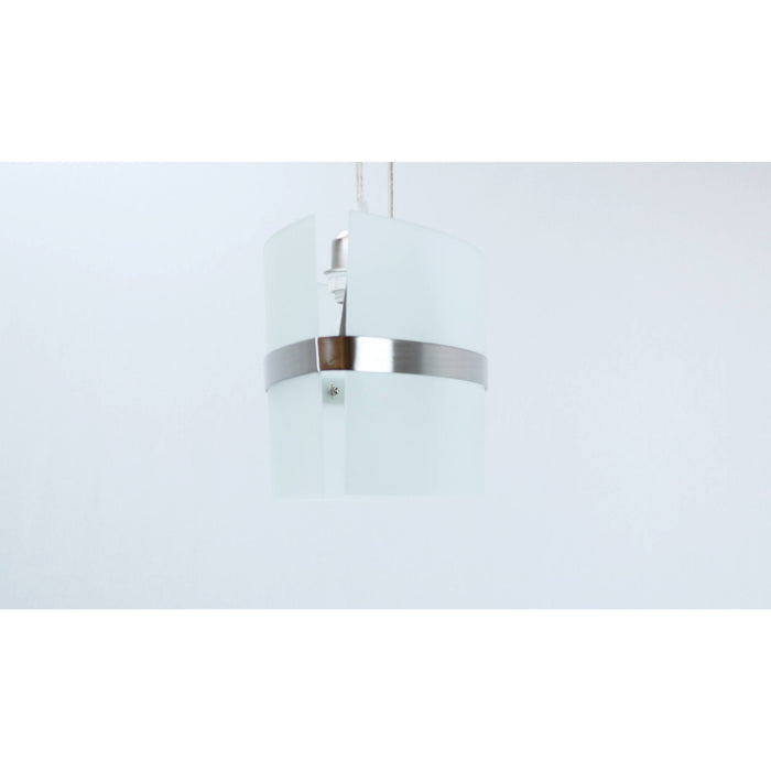 LAMP. COLGANTE NÍQUEL SATINADO 2L E27 60W