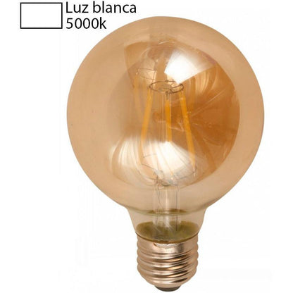 BOMBILLO LED FILAMENTO G80 E27 6W 100-240V 5000K
