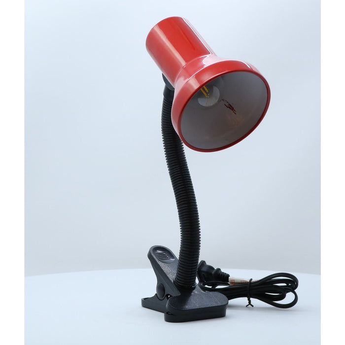 LAMP. ESCRITORIO DE HORQUILLA ROJO Y NEGRO 1L E27 40W