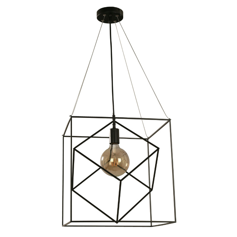 LAMP. COLGANTE NEGRO 1L E27 100W