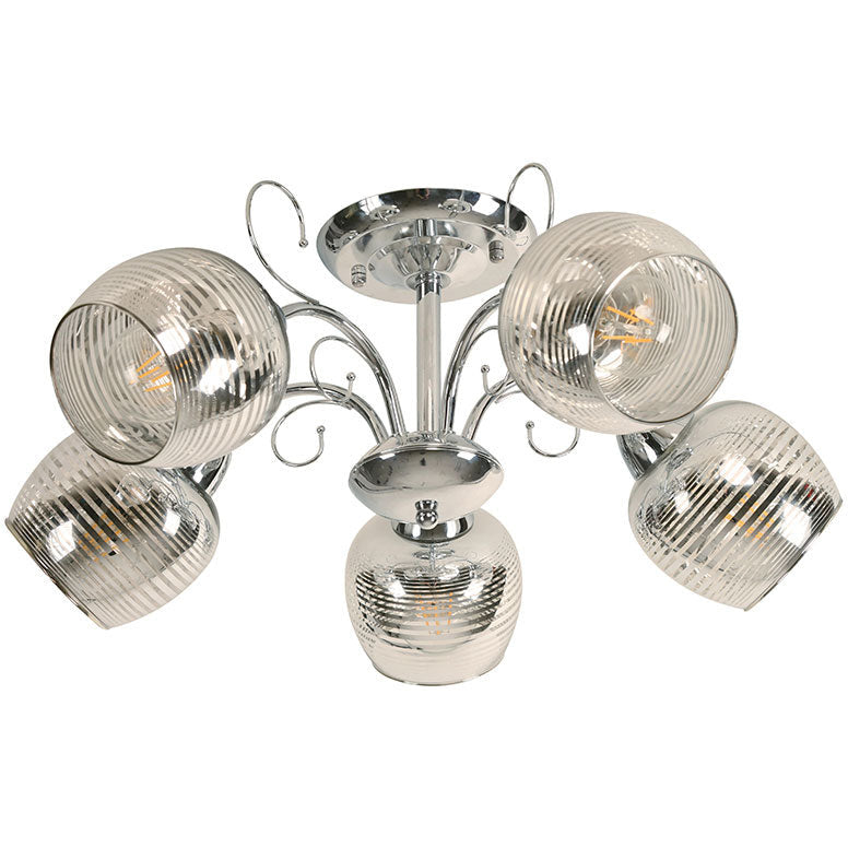 LAMP. TECHO CROMO 5L E27 40W